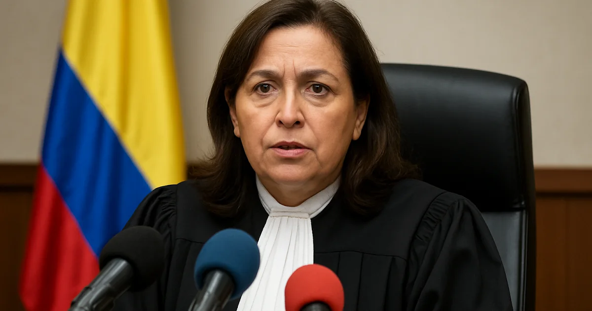 La magistrada colombiana Julieta Lemaitre durante una intervención judicial.