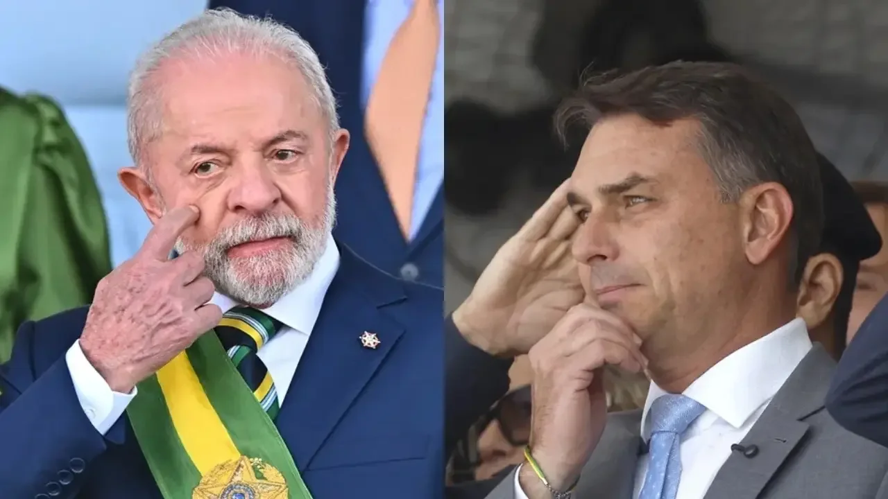 Luiz Inácio Lula da Silva y Flávio Bolsonaro durante la contienda por la presidencia de Brasil.