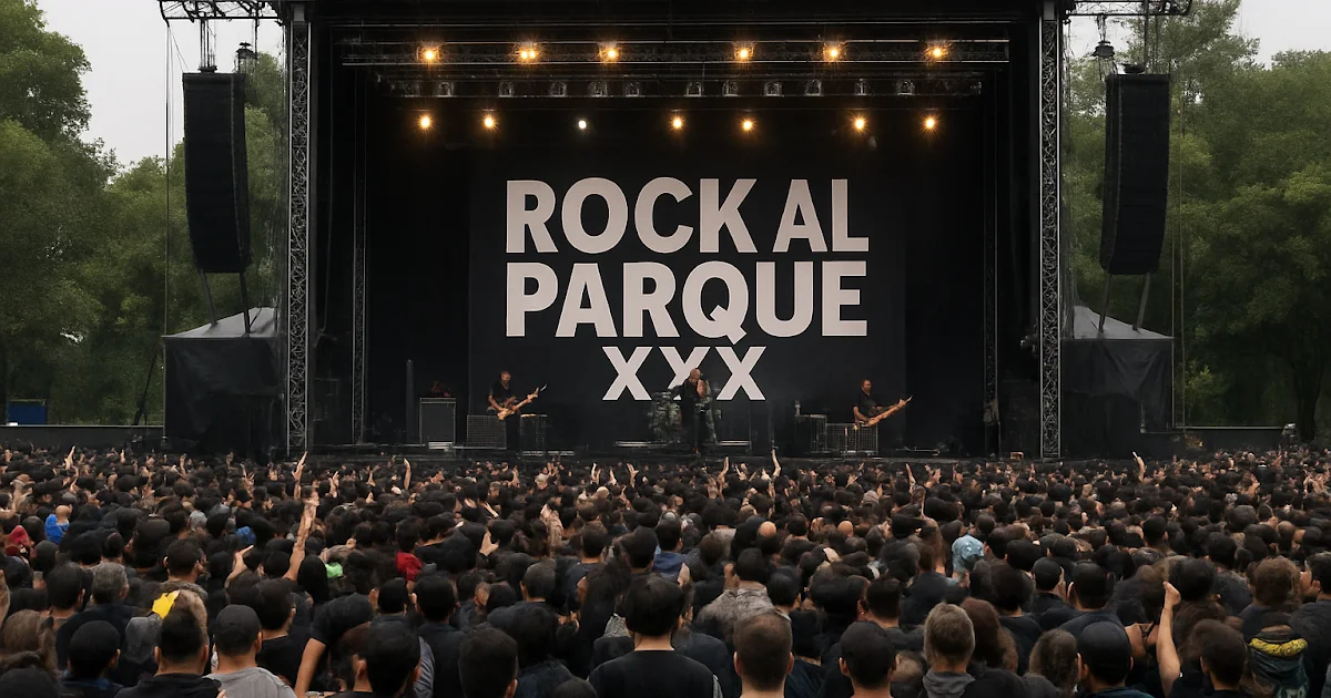 Público congregado frente al escenario de Rock al Parque en el Parque Metropolitano Simón Bolívar de Bogotá.