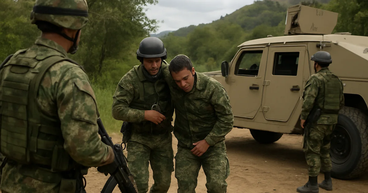 Patrulla del Ejército Nacional durante labores de vigilancia en zona rural del Catatumbo